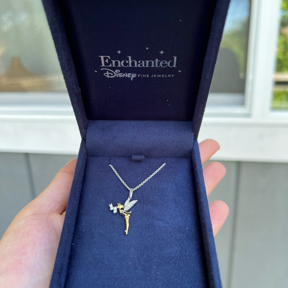 Gold and Silver Tinker Bell Pendant Necklace